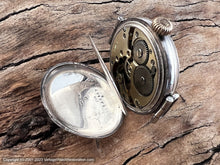 Load image into Gallery viewer, Weill & Cie Trench with Porcelain Dial and Roman Numerals in Sterling Silver Clam Case, Manual, 34mm