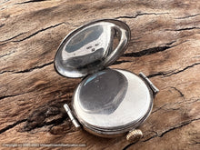 Load image into Gallery viewer, Weill & Cie Trench with Porcelain Dial and Roman Numerals in Sterling Silver Clam Case, Manual, 34mm