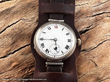 Load image into Gallery viewer, Weill & Cie Trench with Porcelain Dial and Roman Numerals in Sterling Silver Clam Case, Manual, 34mm