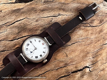 Load image into Gallery viewer, Weill & Cie Trench with Porcelain Dial and Roman Numerals in Sterling Silver Clam Case, Manual, 34mm