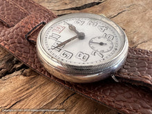 Load image into Gallery viewer, Swiss Early Porcelain Dial Military Trench in Sterling Silver Case, Manual, 34mm