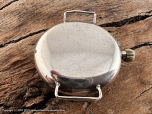 Load image into Gallery viewer, Swiss Early Porcelain Dial Military Trench in Sterling Silver Case, Manual, 34mm