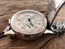 Load image into Gallery viewer, Wittnauer Chronograph Tachymeter Telemetre Blue and Red Marking Venus 175 , Manual, 33 mm