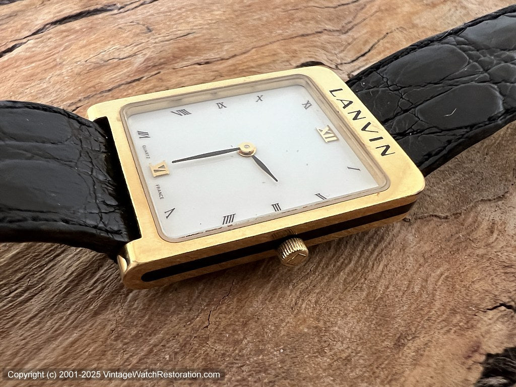 Lanvin Super White Dial with Small Roman Numbers in Rounded Edge