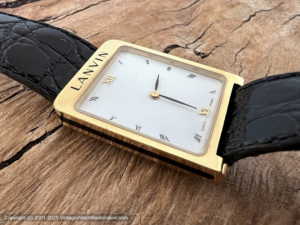 Lanvin Super White Dial with Small Roman Numbers in Rounded Edge