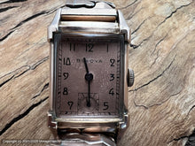 Load image into Gallery viewer, Bulova Copper Dial Art Deco Rose Gold Case with Original Deco Box, Manual, 21.5x37mm