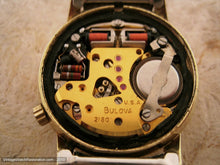 Load image into Gallery viewer, Stunning Gold Dial Accutron with Black Markers and Kreisler Bracelet, Electric, Large 34.5mm