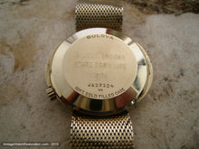 Load image into Gallery viewer, Bold Orange Retro Ladies Acctron with Gold Mesh Bracelet, Electric, 36x32mm