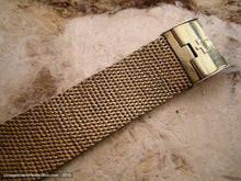 Load image into Gallery viewer, Bold Orange Retro Ladies Acctron with Gold Mesh Bracelet, Electric, 36x32mm