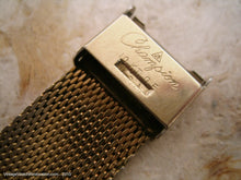 Load image into Gallery viewer, Bold Orange Retro Ladies Acctron with Gold Mesh Bracelet, Electric, 36x32mm