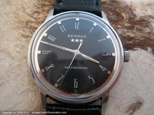 Load image into Gallery viewer, Elegant Benrus Black Gothic Deco Dial, Automatic, 33.5mm