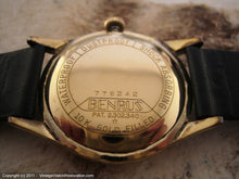 Load image into Gallery viewer, Stunningly Beautiful Black Dial Benrus with Sunburst Bezel Case, Manual, Large 34mm