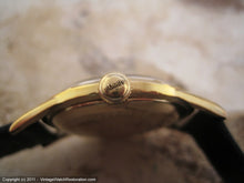 Load image into Gallery viewer, Stunningly Beautiful Black Dial Benrus with Sunburst Bezel Case, Manual, Large 34mm