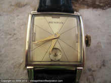 Load image into Gallery viewer, Benrus Sweet Square Case with Gold Sunburst Dial, Manual, 25.5x34.5mm