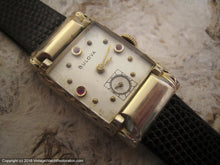 Load image into Gallery viewer, Early 1950s Bulova Decorative Case with Ruby Markers, Manual, 22x36mm