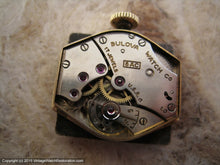 Load image into Gallery viewer, Early 1950s Bulova Decorative Case with Ruby Markers, Manual, 22x36mm