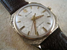Load image into Gallery viewer, Quintecential Sixties Styling Asymetric Bulova with Textured Case and Dial, Automatic, 31x31