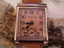 Load image into Gallery viewer, Tilt Shape Rose Gold Bulova with Rose Colored Dial, Manual, 22x34.5mm