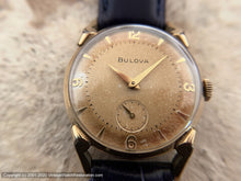 Load image into Gallery viewer, Bulova from the Fifties with Golden Patina, Pie Pan Dial and Curved Lugs, Manual, 29mm