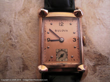 Load image into Gallery viewer, Sweet Bulova Rose Gold Dial with Deco Pyramid Tip Case, Manual, 21.5x38mm