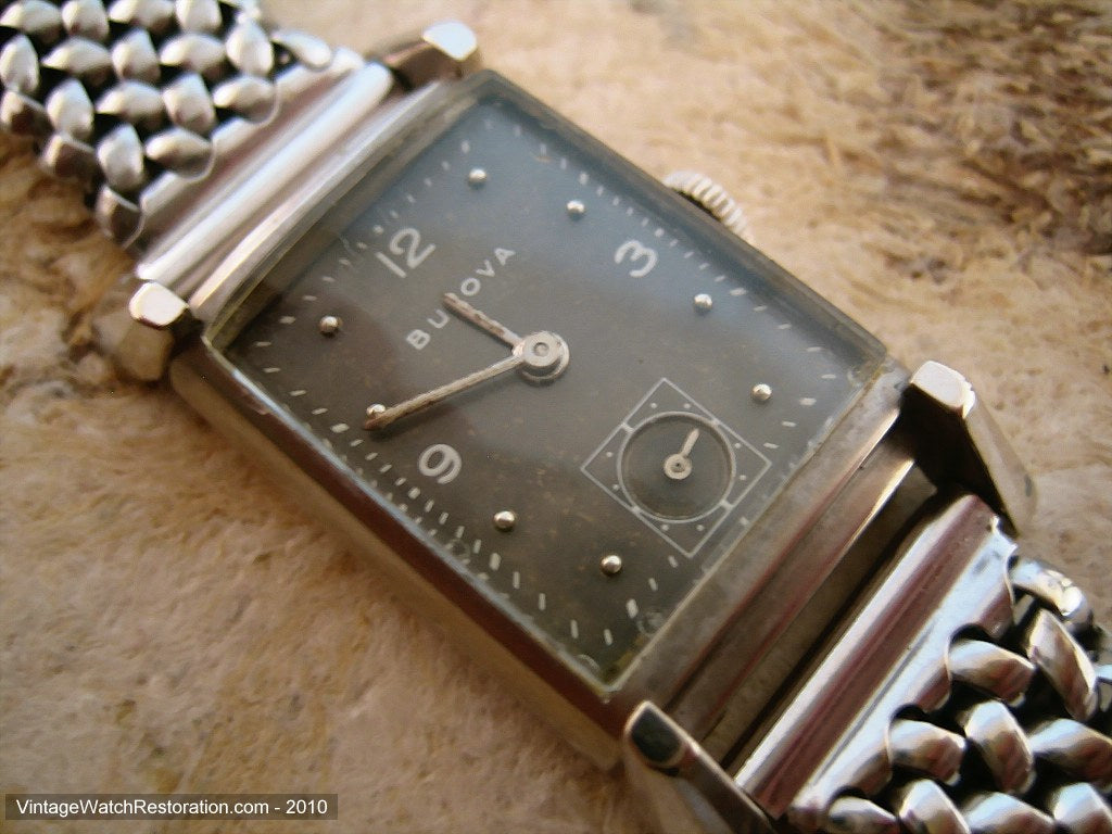 Rare 14K White Gold Bulova with Kreisler Woven Mesh Bracelet