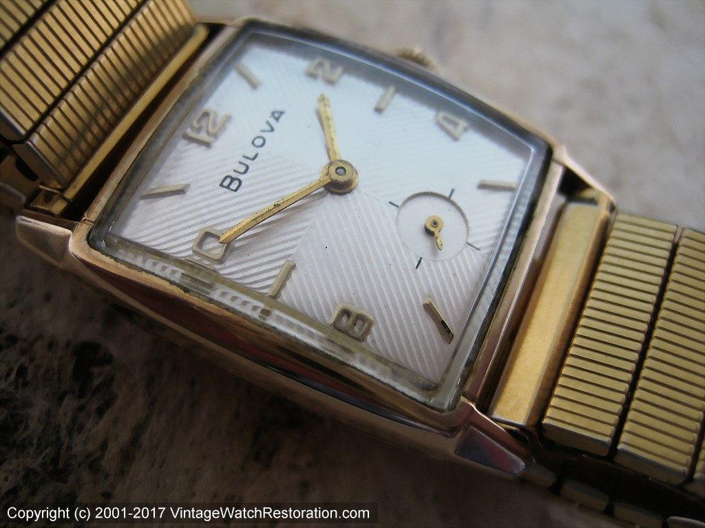 Bulova Textured Quadrant Dial in Rectangular Case, Manual, 25x34 Bulova Textured Quadrant Dial in Rectangular Case, Manual, 25x34