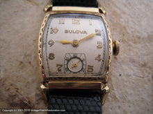 Load image into Gallery viewer, Bulova Early Model in Decorative Bezel Tonneau Case, Manual, 26x38.5mm