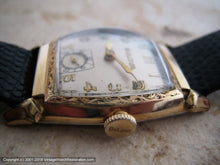 Load image into Gallery viewer, Bulova Early Model in Decorative Bezel Tonneau Case, Manual, 26x38.5mm