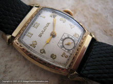 Load image into Gallery viewer, Bulova Early Model in Decorative Bezel Tonneau Case, Manual, 26x38.5mm
