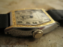 Load image into Gallery viewer, Early Bulova with Stunning Gold on Silver Decorative Case - 'Sky King Commemorative', Manual, 27x36.5mm