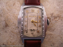Load image into Gallery viewer, Bulova Rare 'President' Model with Rotary Second Dial in Stepped Case, Manual, 25.5x33mmmm