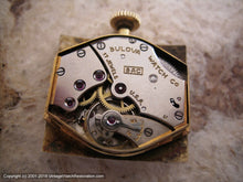 Load image into Gallery viewer, Bulova in Art Nouveau Style Light Gold Case with Presentation Box , Manual, 25x39mm