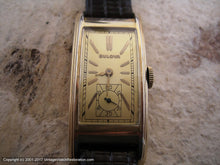 Load image into Gallery viewer, Elegant Long Curved Case Bulova with Golden Dial, Manual, 20x46mm
