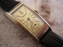 Load image into Gallery viewer, Elegant Long Curved Case Bulova with Golden Dial, Manual, 20x46mm