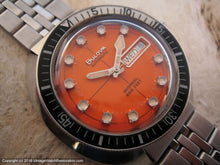 Load image into Gallery viewer, Bulova Snorkel 666 Feet Orange Dial Day Date, Automatic, 40x43mm