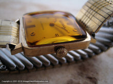 Load image into Gallery viewer, Rounded Square Bulova with Amber Crystal, Automatic, 27x25.5mm