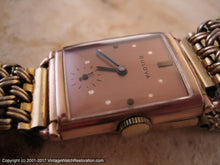 Load image into Gallery viewer, Bulova Copper Dial in Rounded Edge Deco Rose Gold Case, Manual, 22x35mm