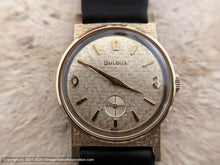 Load image into Gallery viewer, Bulova NOS Mint Sixties Gem with Textured Woven Dial and Case Design, Manual, 30x39mm
