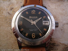 Load image into Gallery viewer, Pre-Snorkel 666 Ft Bulova Black Dial Diver with Date, Automatic, Large 35.5