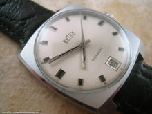 Load image into Gallery viewer, Striking Butex Brushed Stainless Steel Square Tonneau with Date, Manual, 33.5x37.5mm