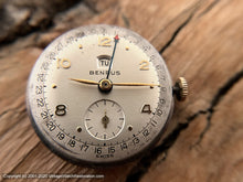 Load image into Gallery viewer, Benrus Calendar Dial with Date Pointer and Day Window, Manual, 30mm