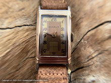 Load image into Gallery viewer, Benrus Salmon-Off White Dial in Curved Rectangular Case, Manual, 26x41mm
