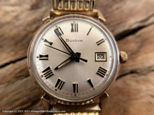 Load image into Gallery viewer, Bulova 1969 Bold Roman Numerals and Date, Manual, 33.5mm
