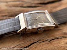 Load image into Gallery viewer, Bulova Gray Dial, Quandrant Crystal, White Gold Filled Rectangular Case, Manual, 22x38mm