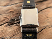 Load image into Gallery viewer, Bulova Gray Dial, Quandrant Crystal, White Gold Filled Rectangular Case, Manual, 22x38mm