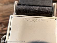 Load image into Gallery viewer, Bulova Gray Dial, Quandrant Crystal, White Gold Filled Rectangular Case, Manual, 22x38mm