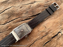 Load image into Gallery viewer, Bulova Gray Dial, Quandrant Crystal, White Gold Filled Rectangular Case, Manual, 22x38mm