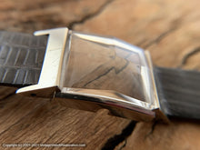 Load image into Gallery viewer, Bulova Gray Dial, Quandrant Crystal, White Gold Filled Rectangular Case, Manual, 22x38mm