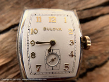 Load image into Gallery viewer, Bulova USA-Made Cal 10AX, Art Deco Tonneau Case, Manual, 26x37mm