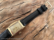 Load image into Gallery viewer, Bulova Mellow Yellow Dial in Stepped Decorative Art Deco Case, c.1934, Manual, 25x35mm